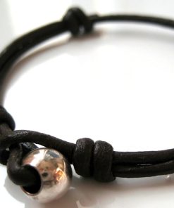 Bracelet cordon perle Argent 925 massif homme